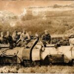 WWII Nazi German military, soldiers in tanks. photo (felületi sérülés / surface damage)