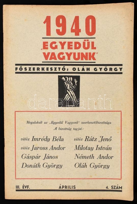 1941 Egyedül vagyunk 1940 III.évf 4.szám szép állapotban -