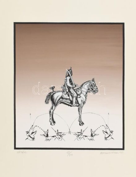 Prutkay Péter (1947-2022): Játék, 1981. Szitanyomat, papír. Jelzett. Számozott: 12/50. Lapszéli kisebb szakadásokkal. 22x19 cm