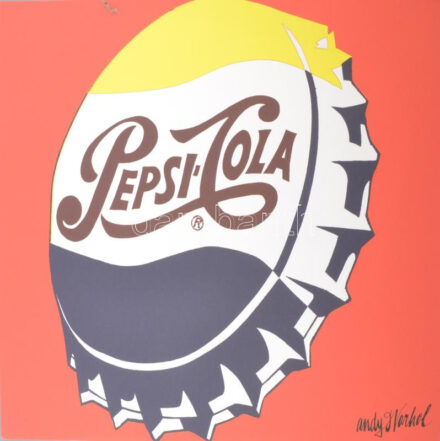 Andy Warhol (1928-1987): Pepsi Cola. Ofszet litográfia, papír, jelzett a nyomaton. Kézzel sorszámozott 508/2400 CMOA Carnegie Museum of Art - New York, szárazpecséttel, pecséttel, hologrammal jelzett 61x61 cm / Offset-ithography