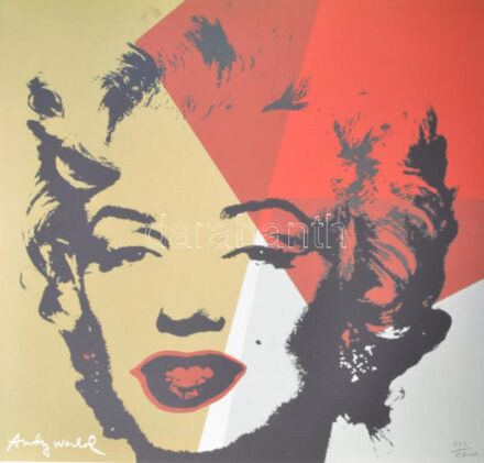 Andy Warhol (1928-1987): Marylin Monroe. Ofszet litográfia, papír, jelzett a nyomaton. Kézzel sorszámozott 223/2400 CMOA Carnegie Museum of Art - New York, szárazpecséttel, pecséttel, hologrammal jelzett 61x61 cm / Offset-ithography