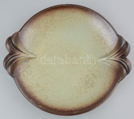 Art Deco, 1930 körül, kerámia dísztál, jelzés nélkül, hibátlan, d: 37 cm