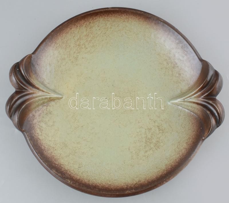 Art Deco, 1930 körül, kerámia dísztál, jelzés nélkül, hibátlan, d: 37 cm