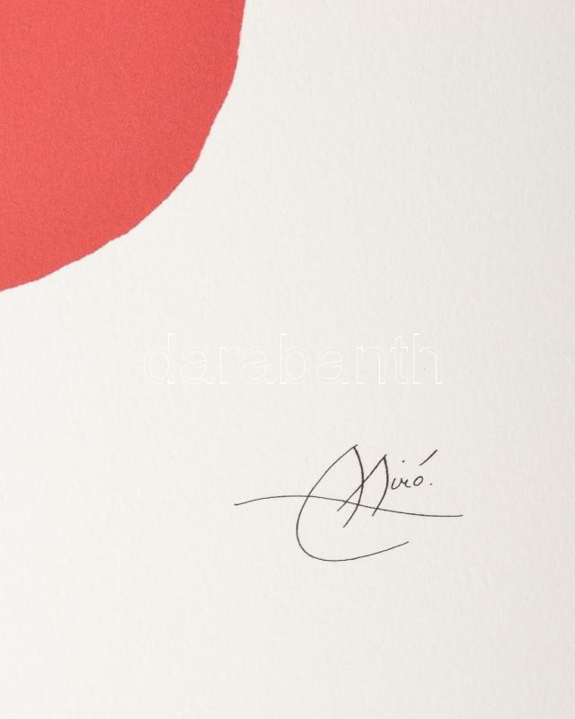 Joan Miró (1893-1983): Offszet-litográfia. papír. Sorszámozott, nyomtatott jelzéssel 112/150 Aviomar SPA tanusítvánnyal. Egyik sarkán képet nem érő gyűrődéssel. 76x56 cm / one corner creased - Image 2