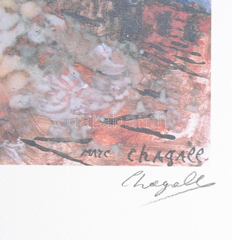 Marc Chagall (1887-1985):. Ofszet- lito, papír, jelzett a nyomaton, 'S:P.A.D:M. Paris' szárazpecséttel Aviomar Italia tanúsítvánnyal Számozott:110 /300. Képméret: 36x54 cm. Lap méret 50x70 cm, / Numbered, marked - Image 2
