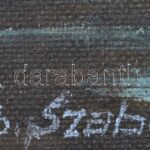 B. Szabó jelzéssel, Benczúr Gyula után: Vajk keresztelése. Olaj, farost. Dekoratív fakeretben, 71×48 cm. - Image 2