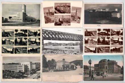 13 db RÉGI történelmi magyar város képeslap vegyes minőségben: Pozsony, Kassa, Komárom, Losonc, Trencsénteplic, Újvidék / 13 pre-1945 historical Hungarian town-view postcards in mixed quality: Bratislava, Kosice, Komarno, Lucenec,
