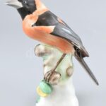 Herendi harkály, kézzel festett, jelzett, ragasztott, sérült, m:22 cm