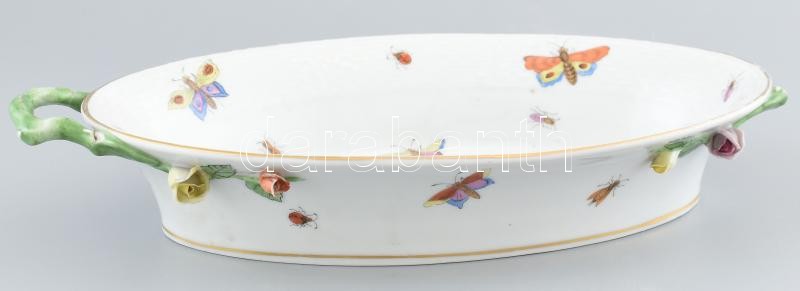 Herendi Viktória mintás tál, sérült, ragasztott, kopott, jelzett, h: 30 cm - Image 2
