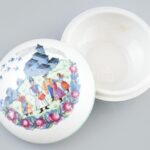 Zsolnay matricás bonbonier, kopott, jelzett, d: 8 cm - Image 2