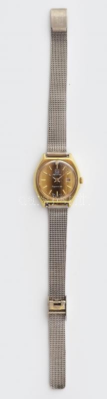 CERTINA Argonaut 285. 17-361, mechanikus, női karóra, pótolt szíjjal, nem működik, sérült, d: 28 mm - Image 2