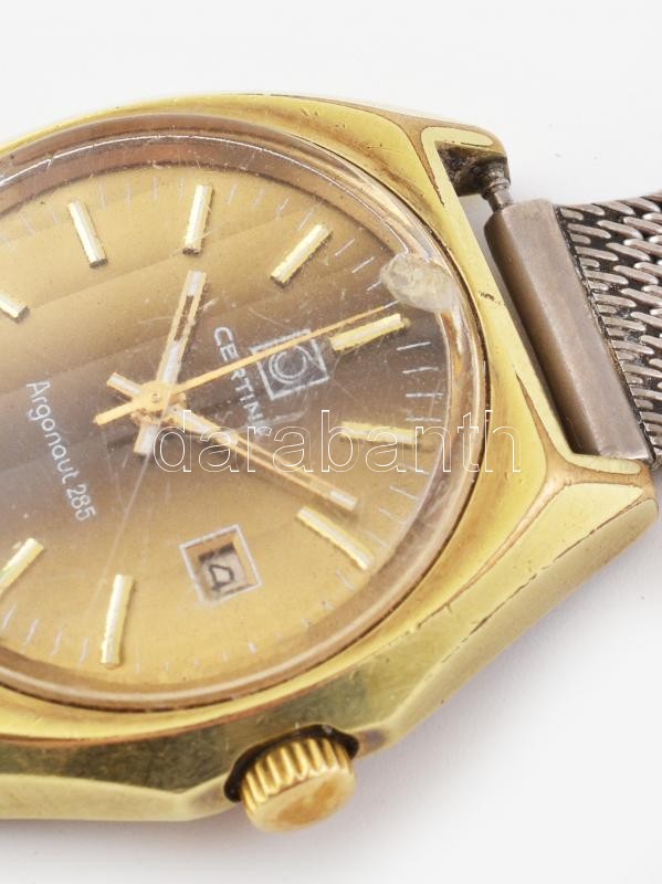 CERTINA Argonaut 285. 17-361, mechanikus, női karóra, pótolt szíjjal, nem működik, sérült, d: 28 mm - Image 3