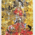 Jelzés nélkül: Álom, vegyes technika, papír, felcsavarva, 70×100 cm