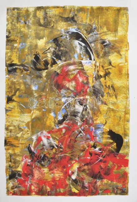 Jelzés nélkül: Álom, vegyes technika, papír, felcsavarva, 70×100 cm