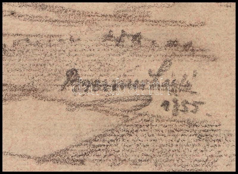 Brenner László (1897-): Viharos táj. Vegyes technika, papír, jelzett, 21,5x28 cm - Image 2