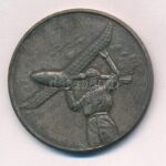 1943. 'M. Ae. SZ. (Magyar Aero Szövetség) Országos Modellverseny 1943' kétoldalas, ezüstözött bronz díjérem (40mm) T:2 - Image 2