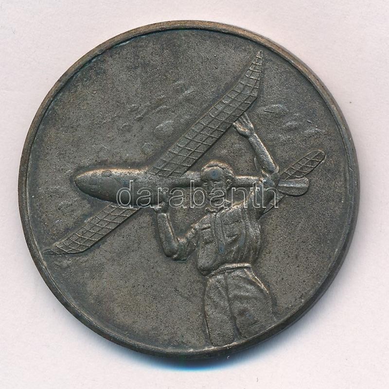 1943. 'M. Ae. SZ. (Magyar Aero Szövetség) Országos Modellverseny 1943' kétoldalas, ezüstözött bronz díjérem (40mm) T:2 - Image 2