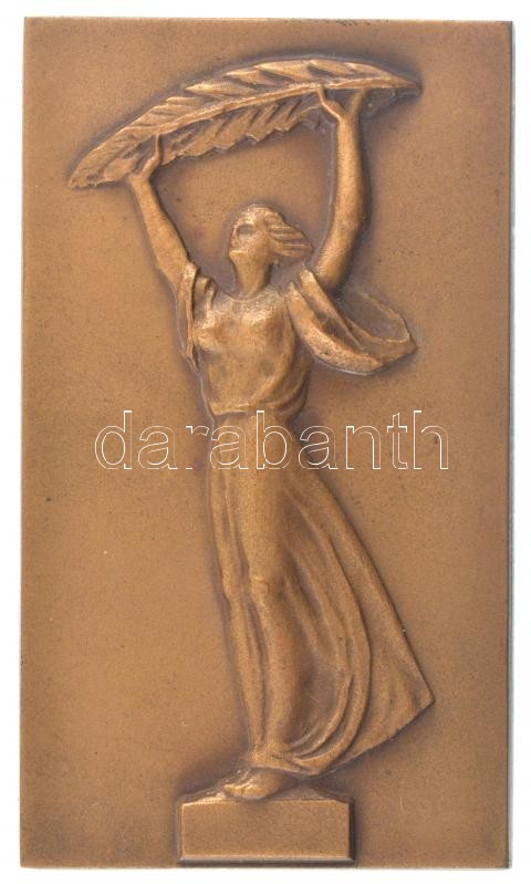 1950. 'II. Női Kosárlabda EB Budapest 1950.V.14-20.' bronz emlékplakett (81x47mm) T:1-
