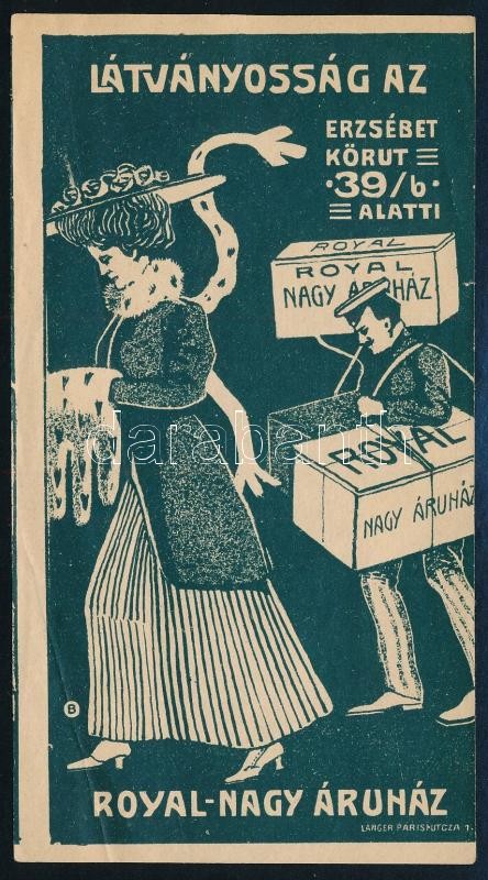 Royal Nagy Áruház számolócédula