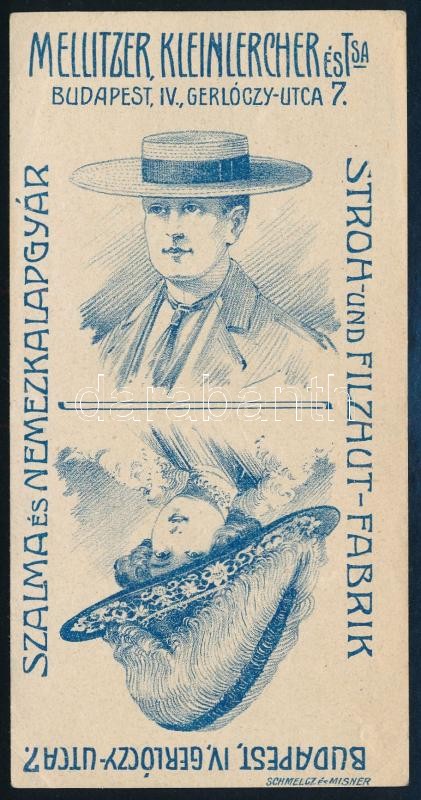 Szalma és nemezkalapgyár számolócédula