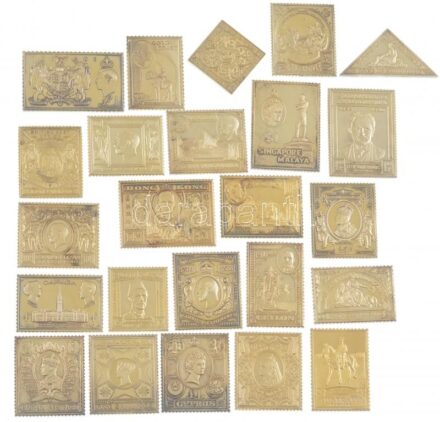 DN 'The Empire Collection' 24db-os jelzett Ag bélyegérem közel teljes gyűjtemény, az Ausztrál 1948. 2 Fontos bélyeg emlékérme hiányzik (összesen 443,9g/0.925) T:PP több darabon patina