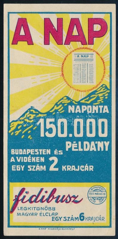 'A Nap' napilap számolócédula