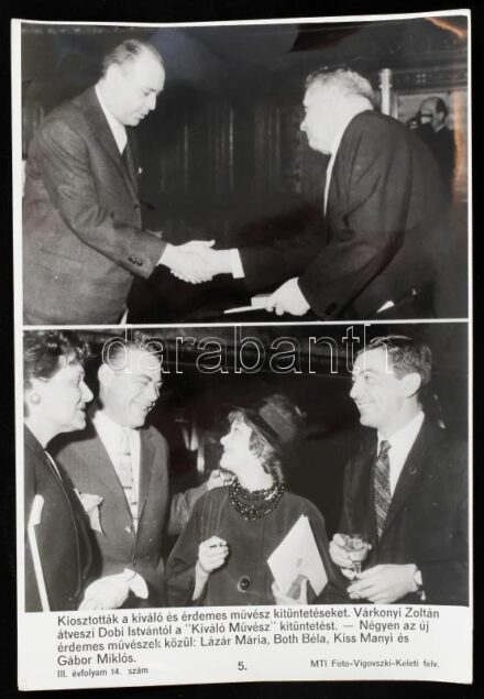 Érdemes művész díjak kiosztása, MTI sajtófotó, 27×18 cm