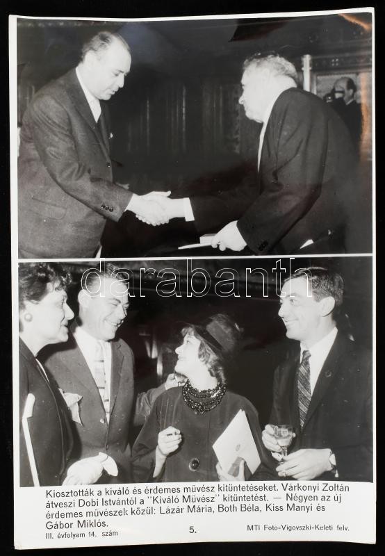 Érdemes művész díjak kiosztása, MTI sajtófotó, 27×18 cm