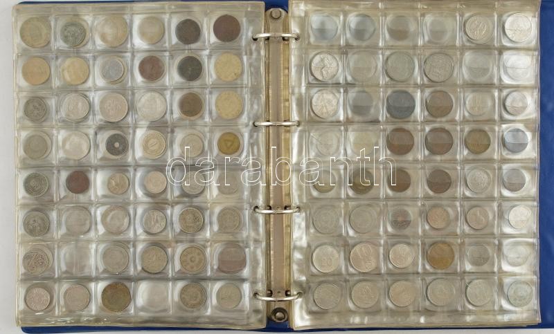 ~540db vegyes fémpénz sok klf országból gyűrűs mappában, berakólapokban rendezve, közte magyar 50Ft emlékkiadások, Német Birodalom, Orosz Birodalom, Oszmán Birodalom, Olaszország, Románia T:vegyes ~540pcs of mixed coins from diff
