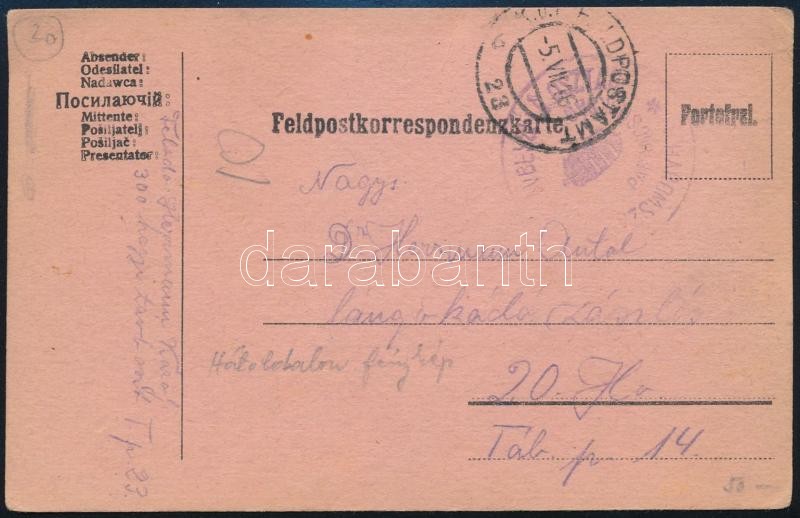 1916 Frontról hazaküldött levelezőlap vicces front fotóval - Image 2