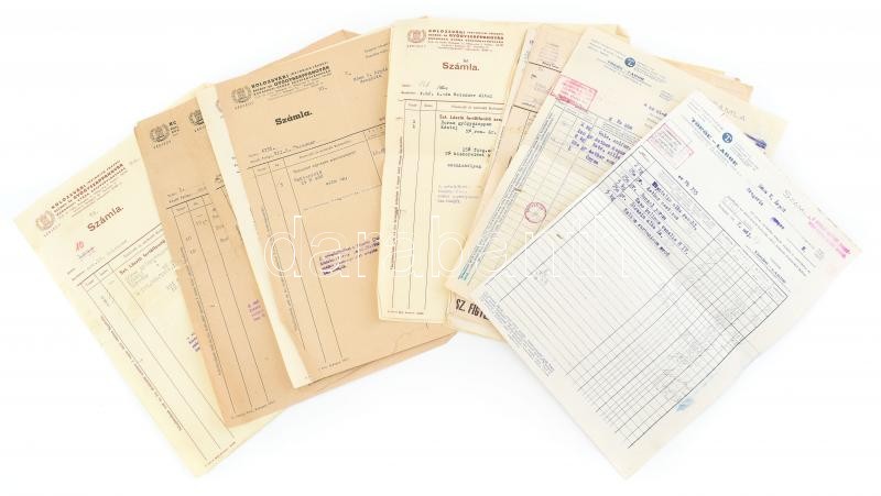 cca 1940 15 db gyógyszer, drogéria és gyógyszergyári számla fejlécesek,