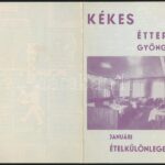 cca 1930 Kékes étterem, Gyöngyös reklám étlap 4 p 16 cm