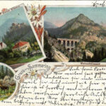 1899 (Vorläufer) Semmering, Ort u. Ruine-Klamm, Weinzöttlwand. Art Nouveau, floral (EK)
