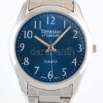 Timestar kvarc férfi karóra, fém szíjjal, eredeti dobozában d: 40 mm