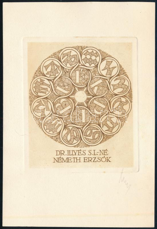 3 db kisgrafika rézkarc, papír, jelzettek, 9x6 cm