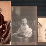 cca 1870-1900 8 db vegyes kabinetfotó 21 cm-ig, benne sok hölgy divat