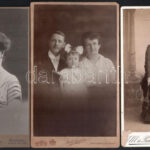 cca 1870-1900 8 db vegyes kabinetfotó 21 cm-ig, benne sok hölgy divat - Image 2