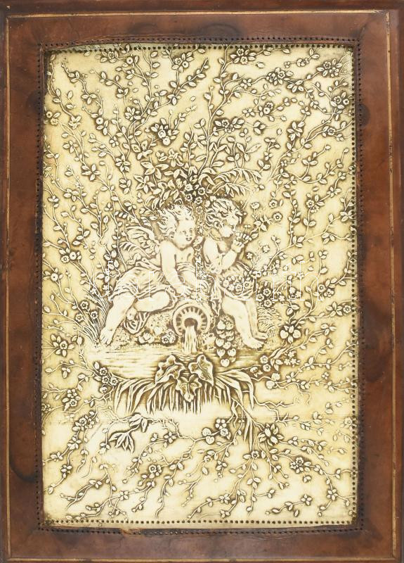 Régi díszes doboz, kopott, sérült, 29x22 cm - Image 2