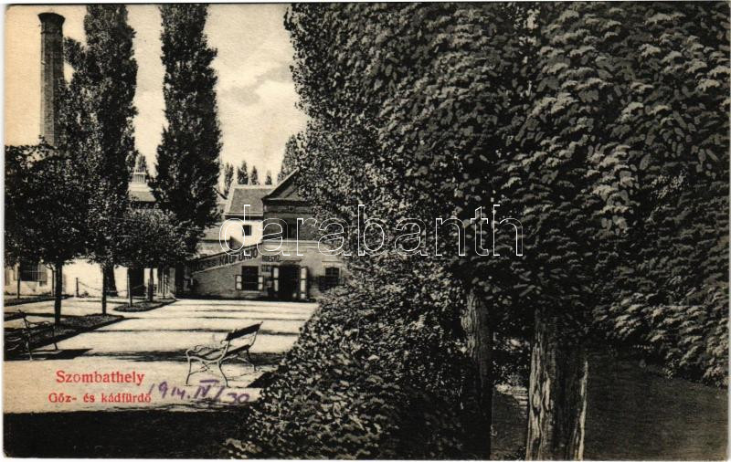 1914 Szombathely, Gőz- és kádfürdő, hideg vízgyógyintézet, pénztár. Granitz Vilmos kiadása