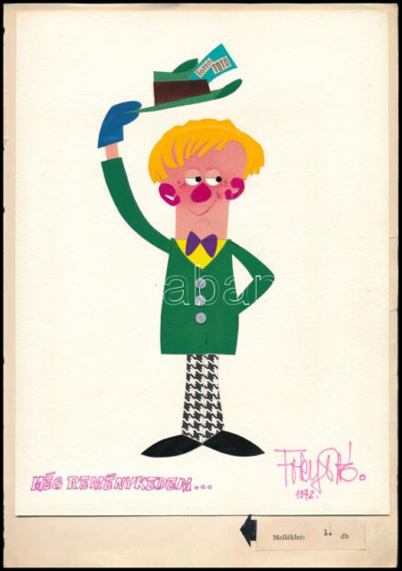Foky Ottó (1927-2012): Még reménykedtem, 1972. Kollázs, karton, papír, jelezve jobbra lent. 30x21 cm.