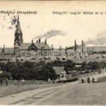 1920 Diósgyőr, Miskolc környéke a vasgyár látképével, új templom. Grünwald Ignác kiadása