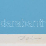 Deim Pál (1932-2016): Kripta. Szitanyomat, papír, jelzett, próbanyomat. Paszpartuban, lapszéli apró foltokkal. 35×46 cm. / Screenprint on paper, signed. Proof print. - Image 2