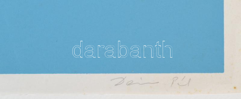 Deim Pál (1932-2016): Kripta. Szitanyomat, papír, jelzett, próbanyomat. Paszpartuban, lapszéli apró foltokkal. 35×46 cm. / Screenprint on paper, signed. Proof print. - Image 2