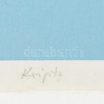 Deim Pál (1932-2016): Kripta. Szitanyomat, papír, jelzett, próbanyomat. Paszpartuban, lapszéli apró foltokkal. 35×46 cm. / Screenprint on paper, signed. Proof print. - Image 4