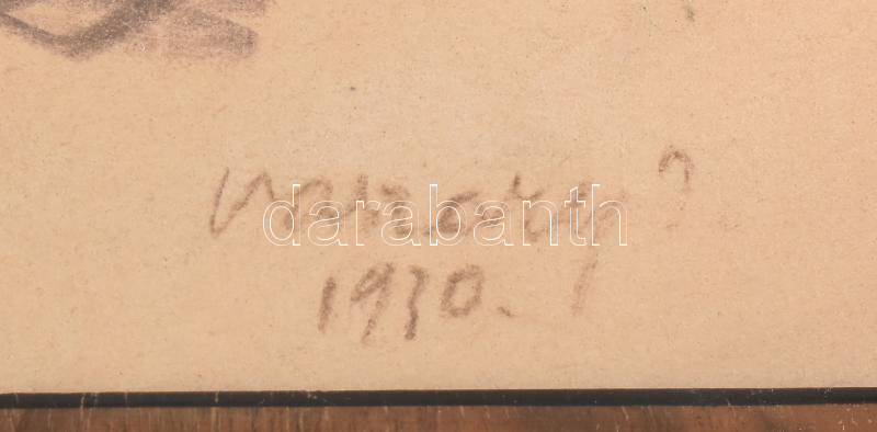 Vaszary János (1867-1939): Női portré, 1930. Pasztell, papír, jelezve jobbra lent. Kissé sérült. Üvegezett fakeretben. 30,5×22,4 cm. / Pastell on paper, signed. Slightly damaged. Framed. - Image 3