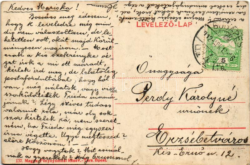 1912 Károlyváros, Karlovac; Földes-féle Margit Creme reklám / cosmetic cream advertisement - Image 2