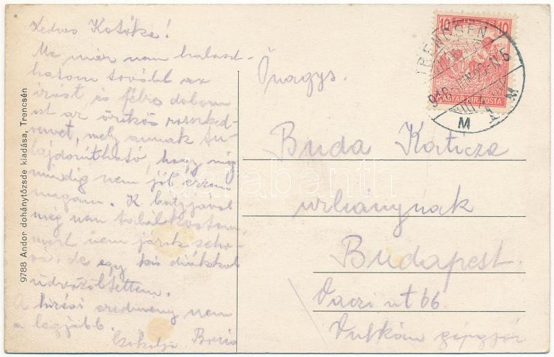 1918 Trencsén, Trencín; zsinagóga. Andor dohánytőzsde kiadása / synagogue (EB) - Image 2