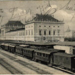 1906 Zagreb, Zágráb; Drzavni kolodvor / La gare de l'etat / railway station, trains / vasútállomás, vonatok (EK)