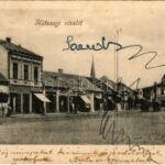 1905 Hátszeg, Hateg; Fő tér, Stefan Sielariu üzlete. Meskó testvérek kiadása / main square, shops (EK)
