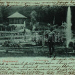 1899 (Vorläufer) Nevicke, Nevytske, Nyevicke (Ungvár, Uzshorod, Uzhorod); vár kert, vadász puskával / castle park, hunter with gun (EK)